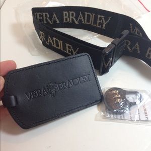 Vera Bradley luggage tag,lock,strap leather